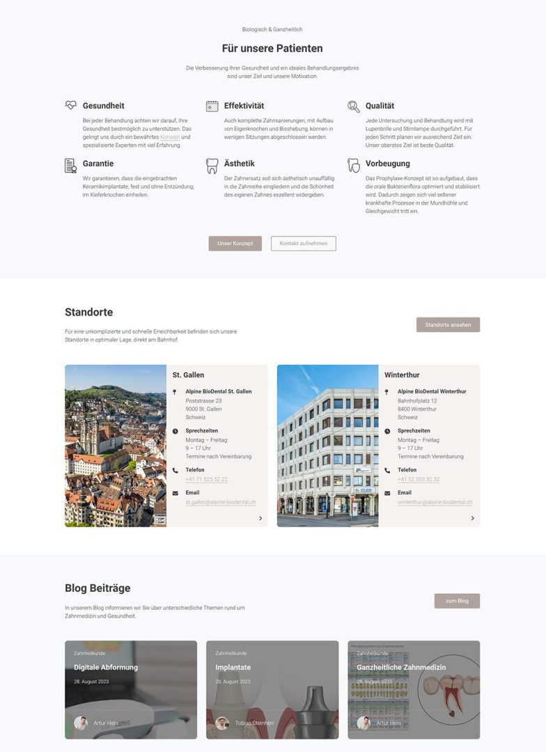 Alpine BioDental Standorte Übersicht