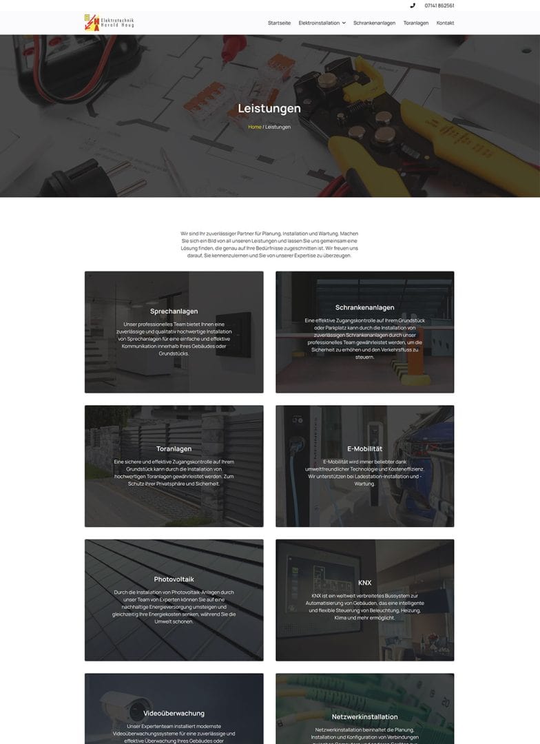 E-Mobilität und E-Technik Haug Leistungen Übersicht