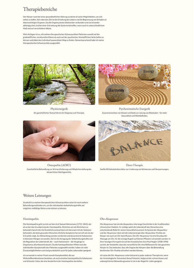 Naturheilpraxis Elisabeth Straßer Therapie Übersicht